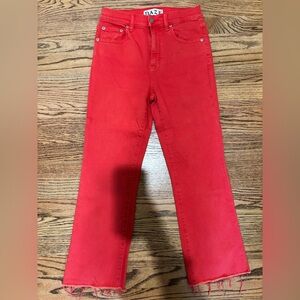 DAZE Red Cropped Ankle Jeans